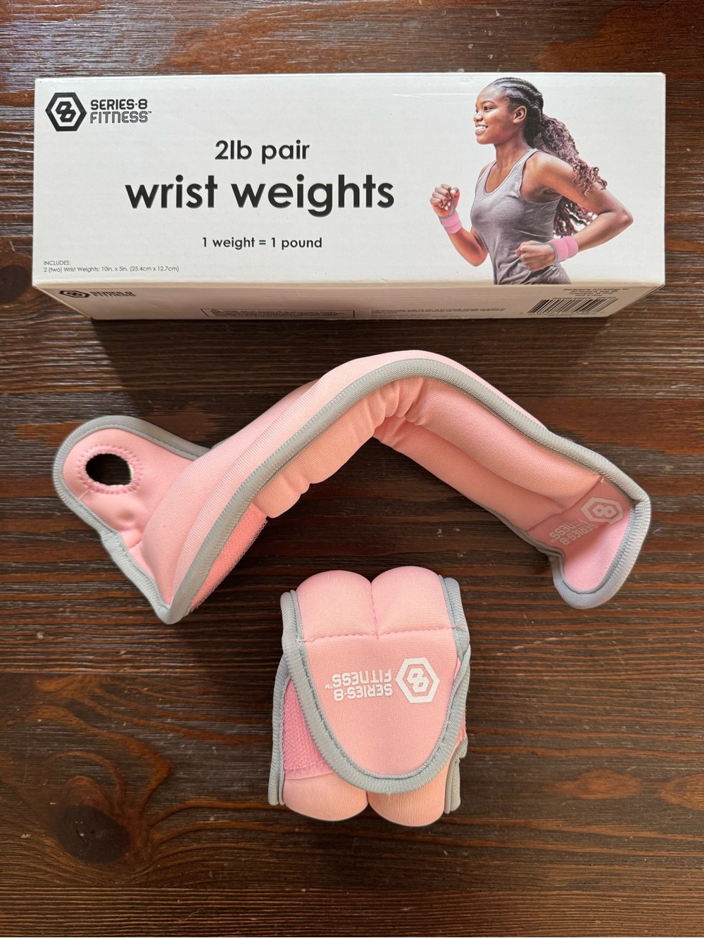 Set of 2: Series-8 Fitness 1 pound Pink Wrist Ankle Weights (2 lbs total) NWT